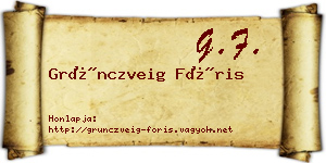 Grünczveig Fóris névjegykártya
